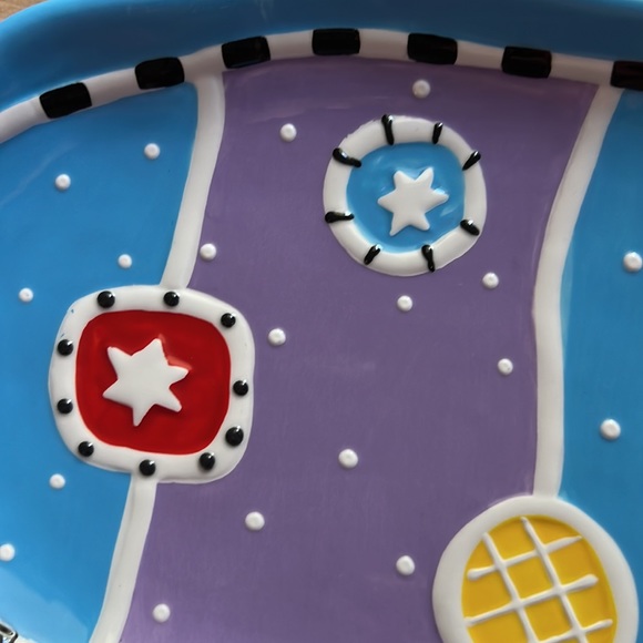 Multicolored Ceramic Serving Tray from Bella Casa by Ganz - Picture 3 of 7